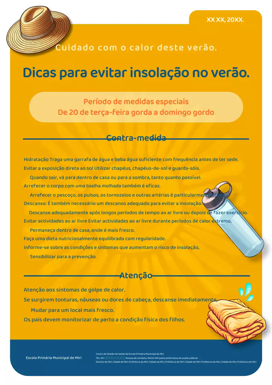 Guia de prevenção de insolação no verão com ênfase no calor laranja!