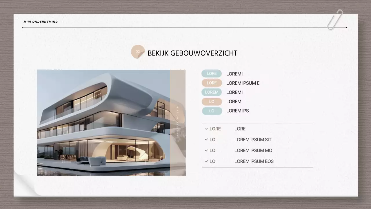 Modern architectuur- en blauwdrukrapport in beige en lichtblauw