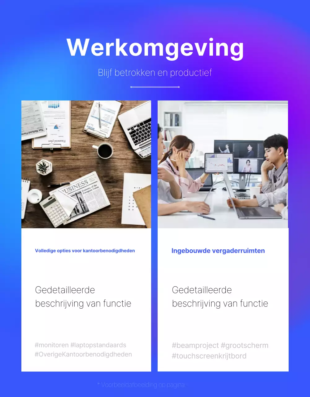 Blue's moderne gedeelde kantoorruimte promoten