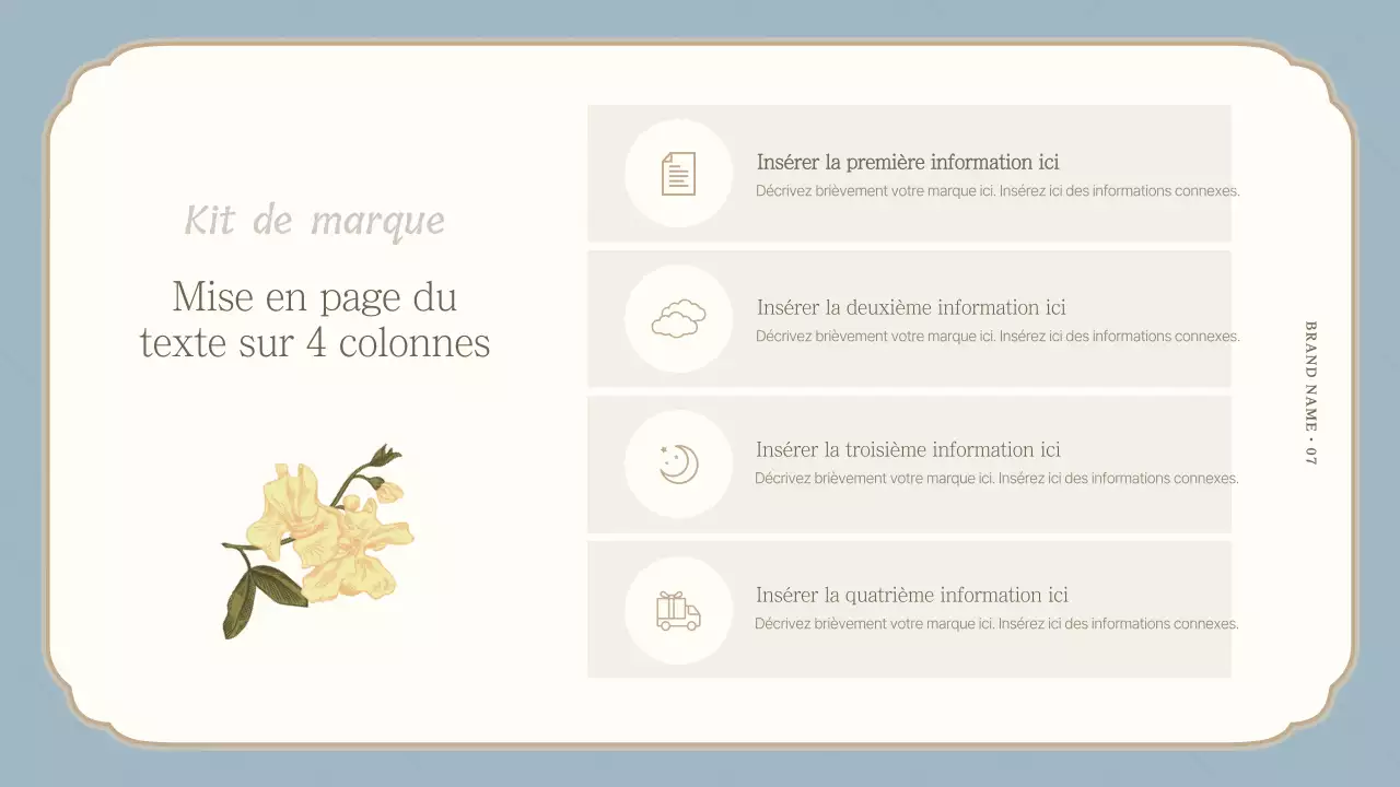 Une déclaration de marque luxueuse en bleu clair