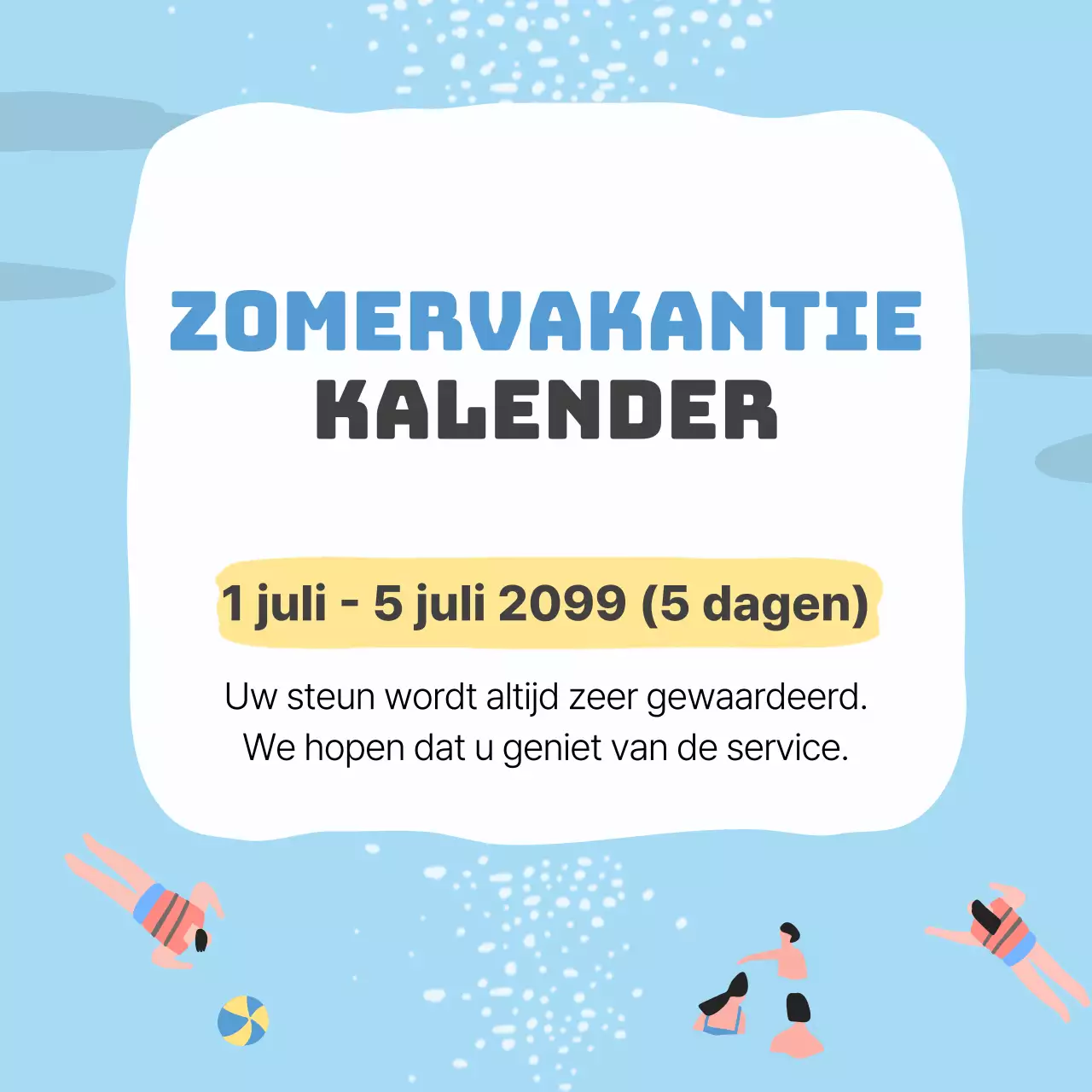 Eenvoudige vakantie-informatie in lichtblauw