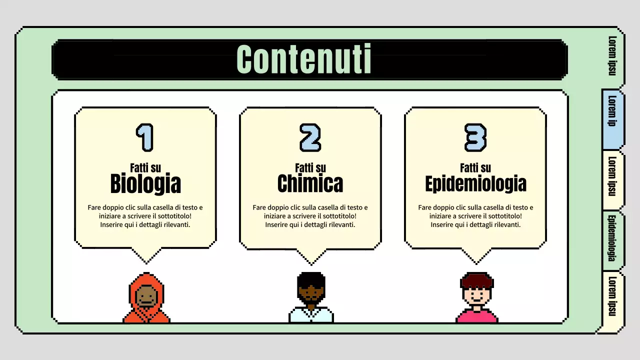 Un simpatico programma di lezioni di scienze primarie in azzurro e verde chiaro