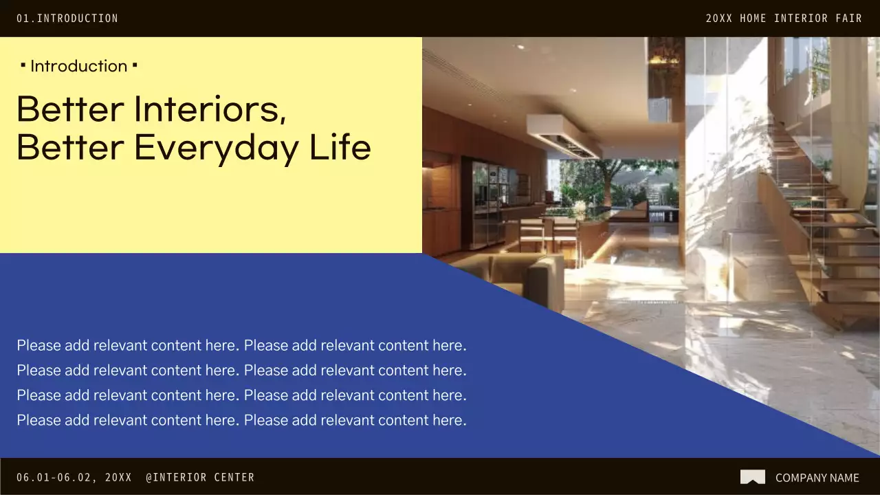 Blue Modern Interior Promotion Presentation