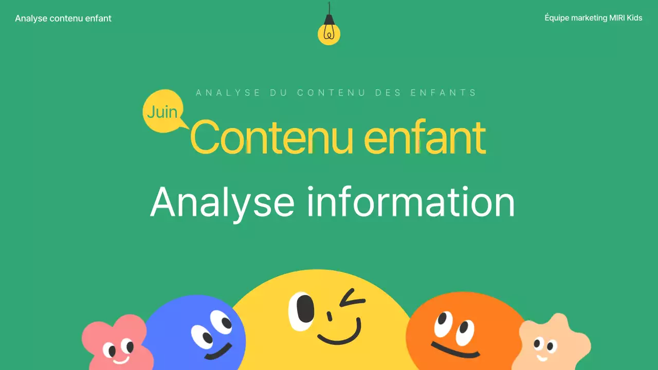 Un rapport analytique vert et jaune sur le contenu des enfants