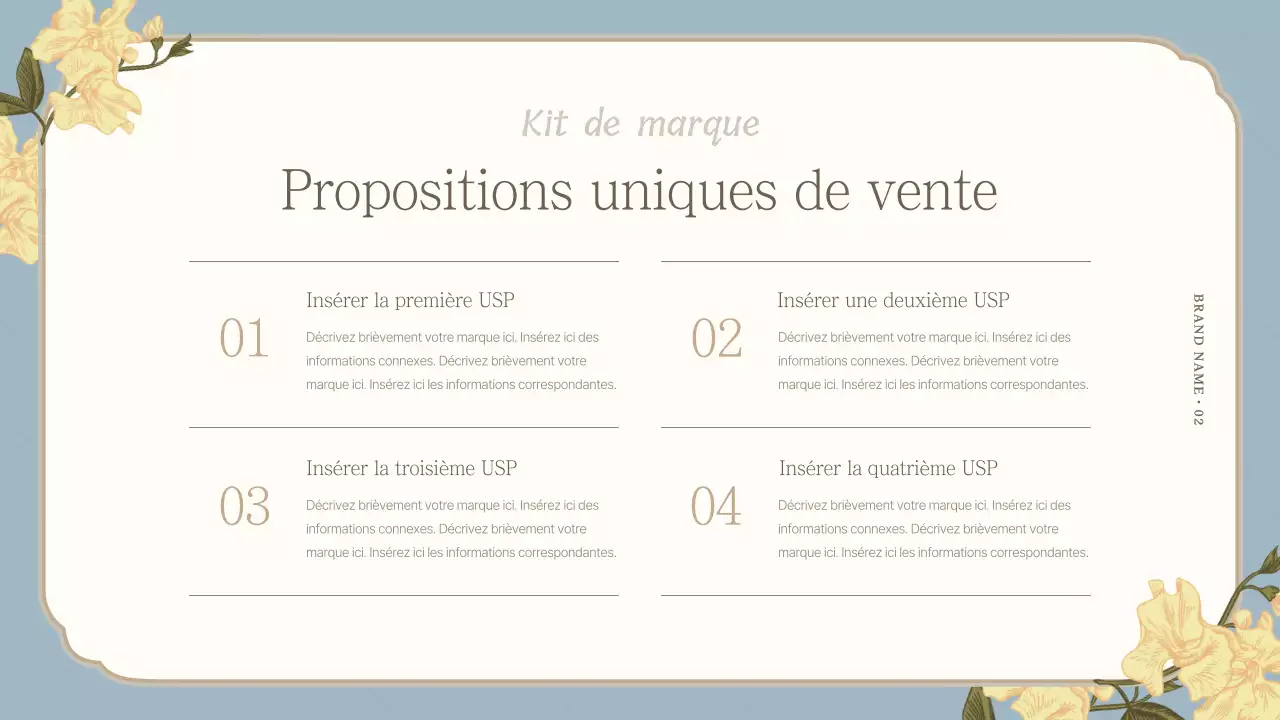 Une déclaration de marque luxueuse en bleu clair