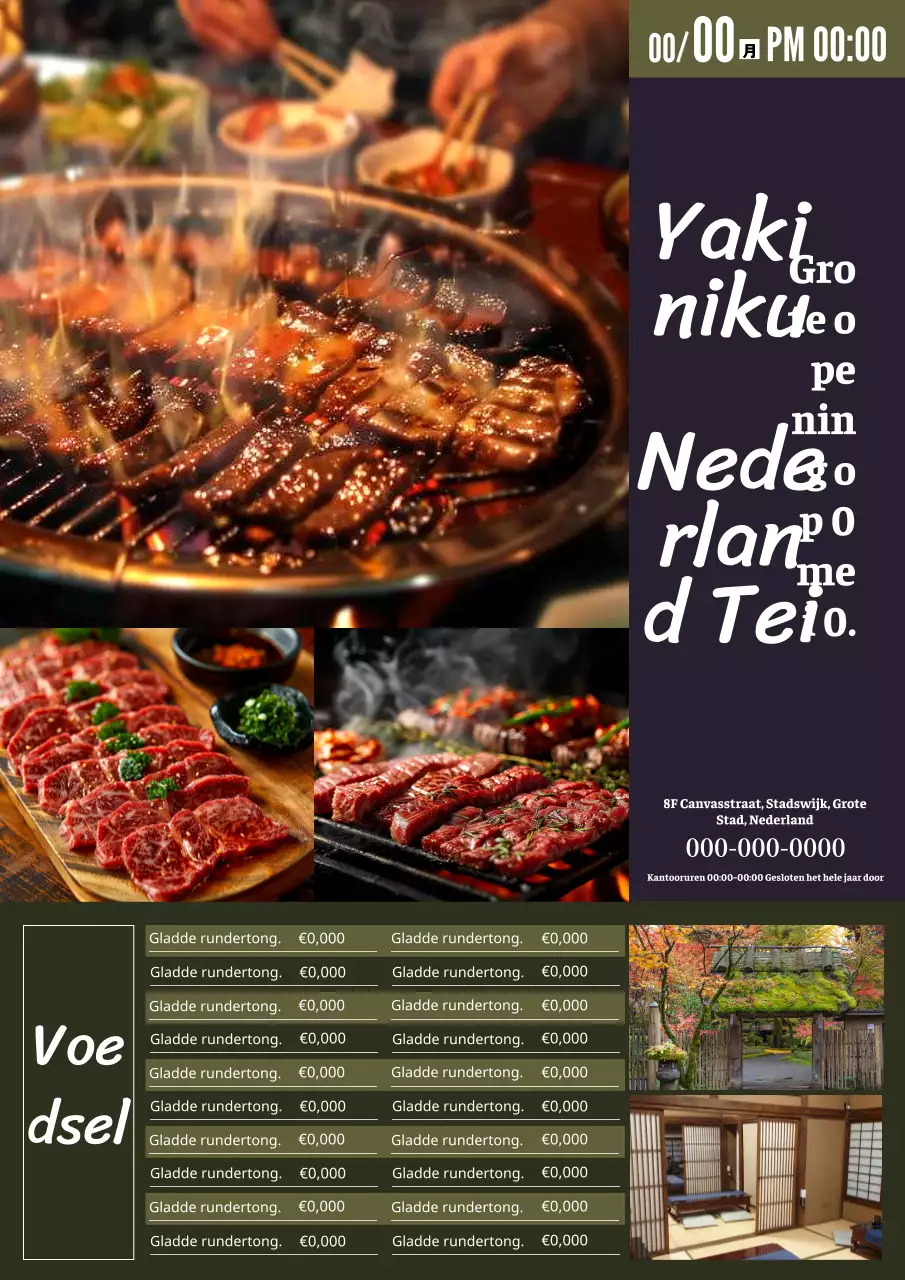 Advertentie voor de grote opening van een groene, ambachtelijke slagerij