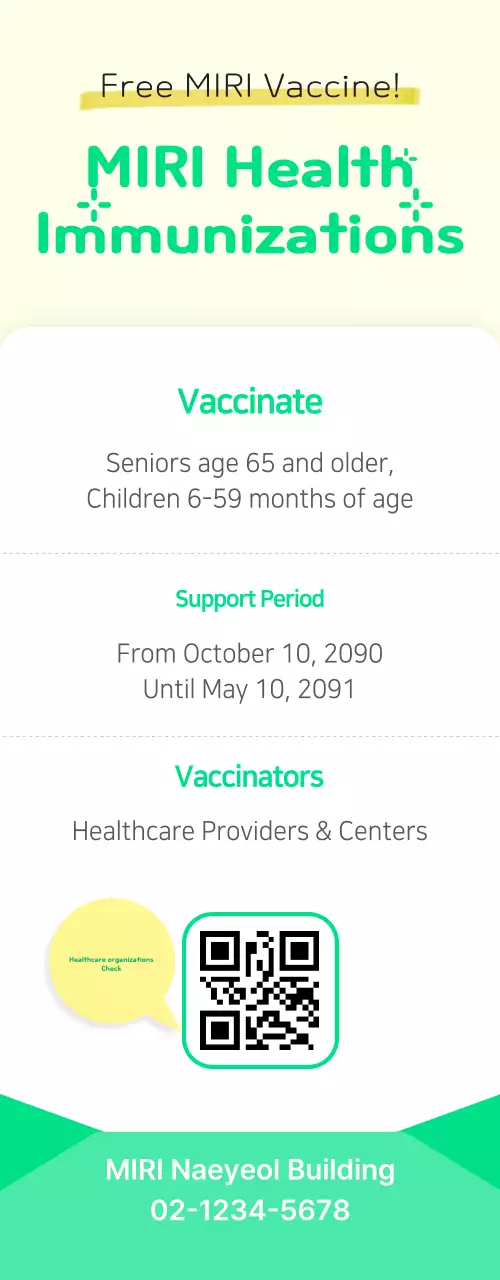 Yellow and green health vaccination notices
