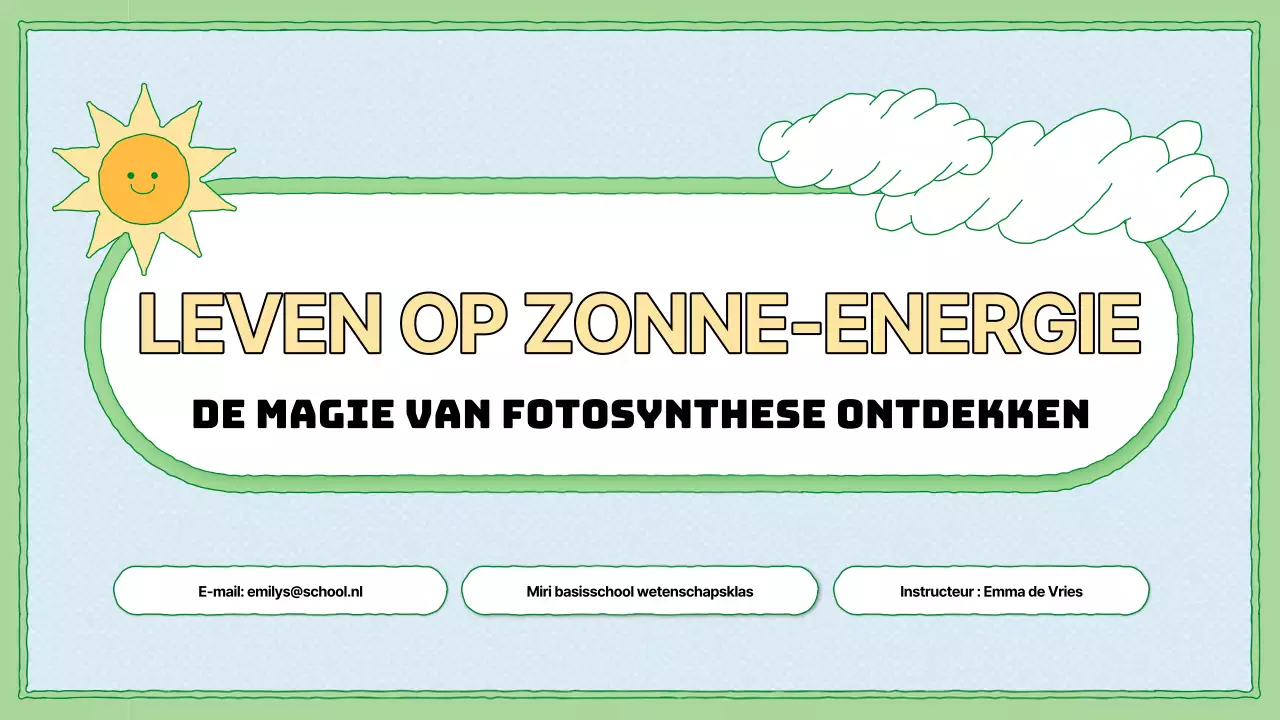 Fotosynthese leermiddelen in chartreuse en lichtblauw