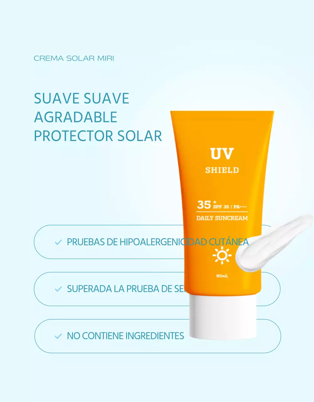 Un simple protector solar en azul claro y naranja explicado