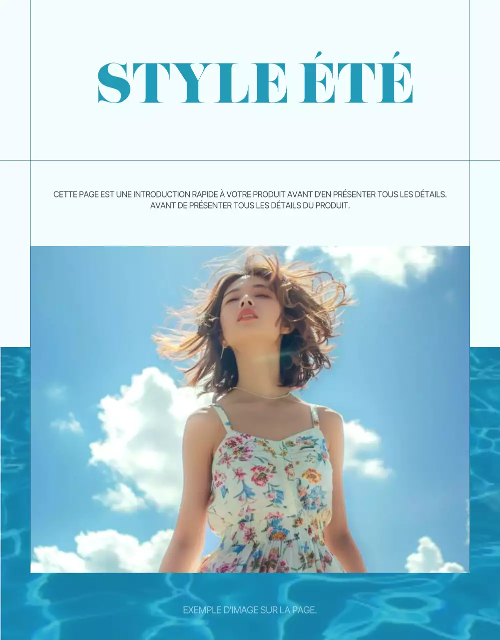 Promouvoir une mode estivale minimaliste en bleu et bleu clair