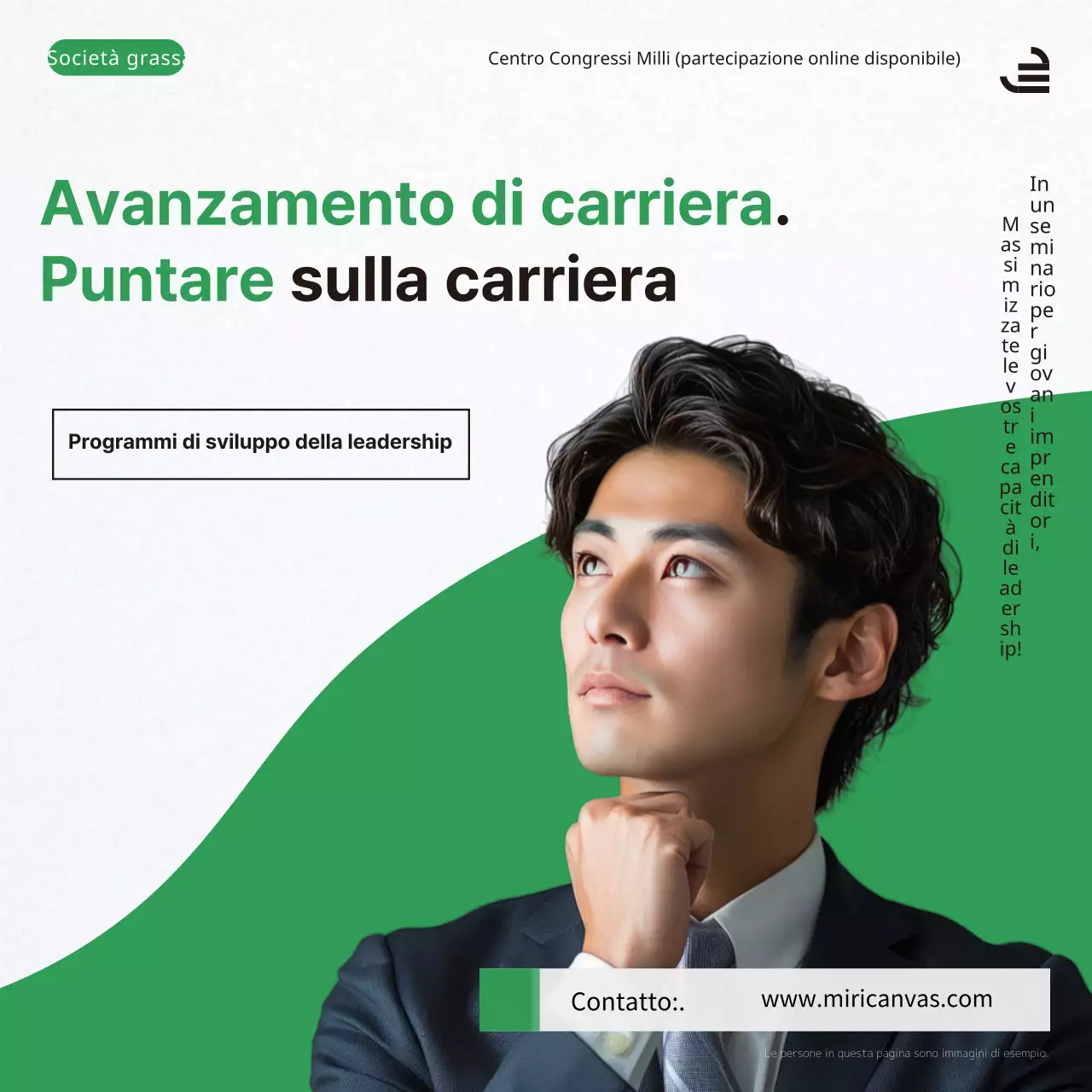 Promuovere un semplice seminario di sviluppo della leadership in bianco e verde