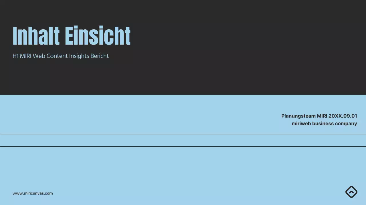 Ein einfacher Insights-Bericht in Grau und Hellblau