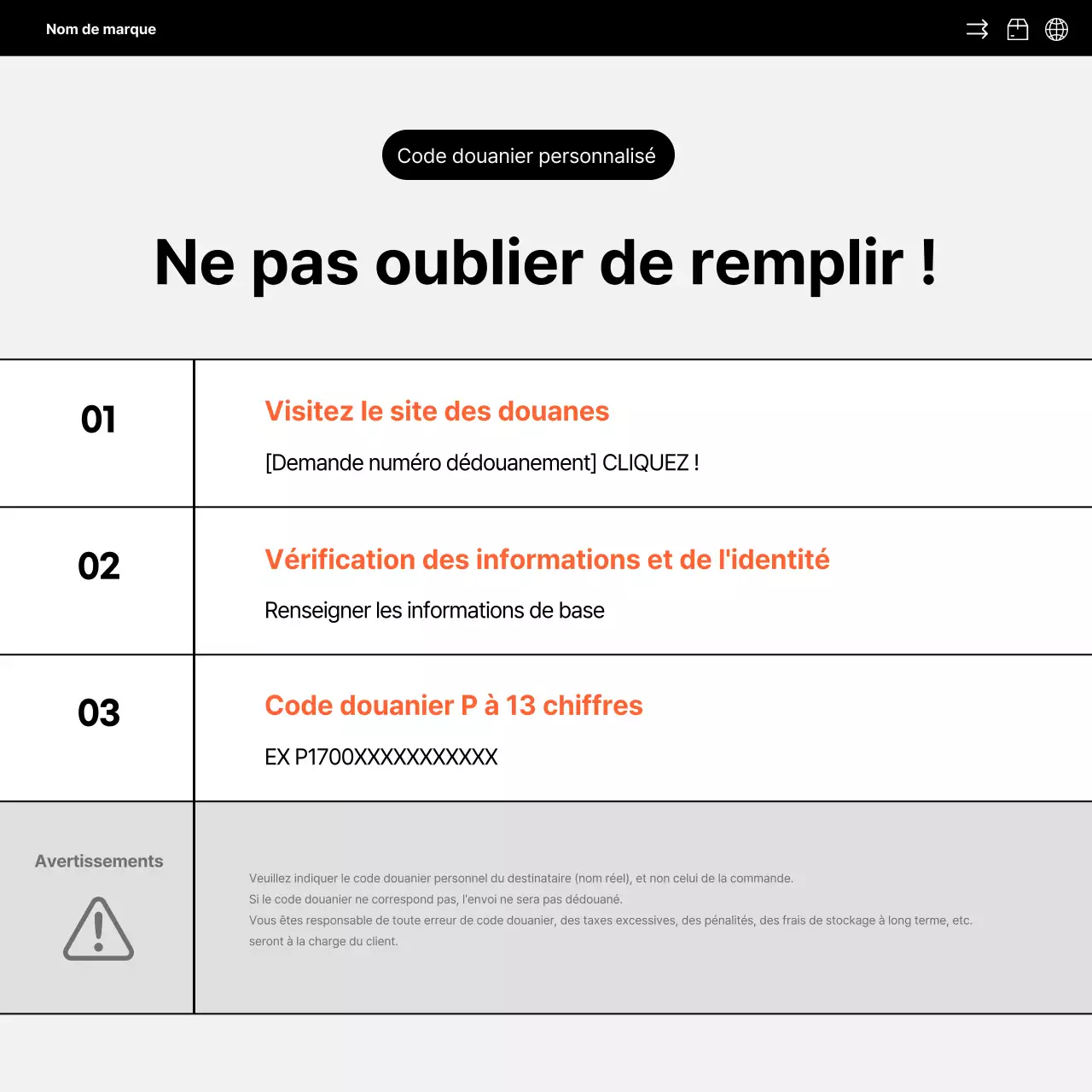 Promotion des médias sociaux pour les ventes directes à l'étranger, simple, orange et noire