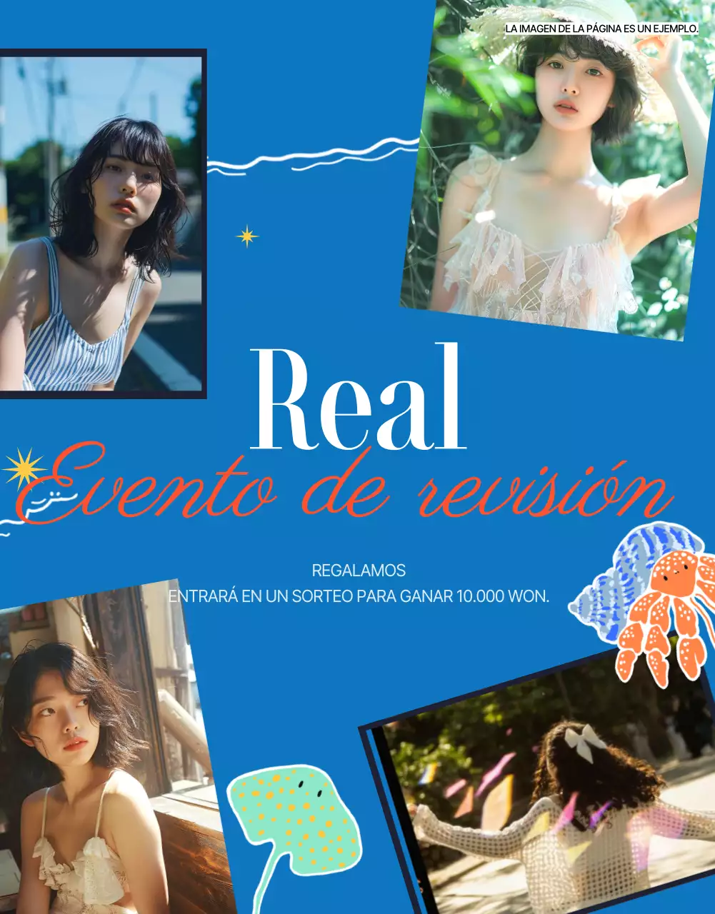Anuncio promocional de verano vintage en azul y rojo