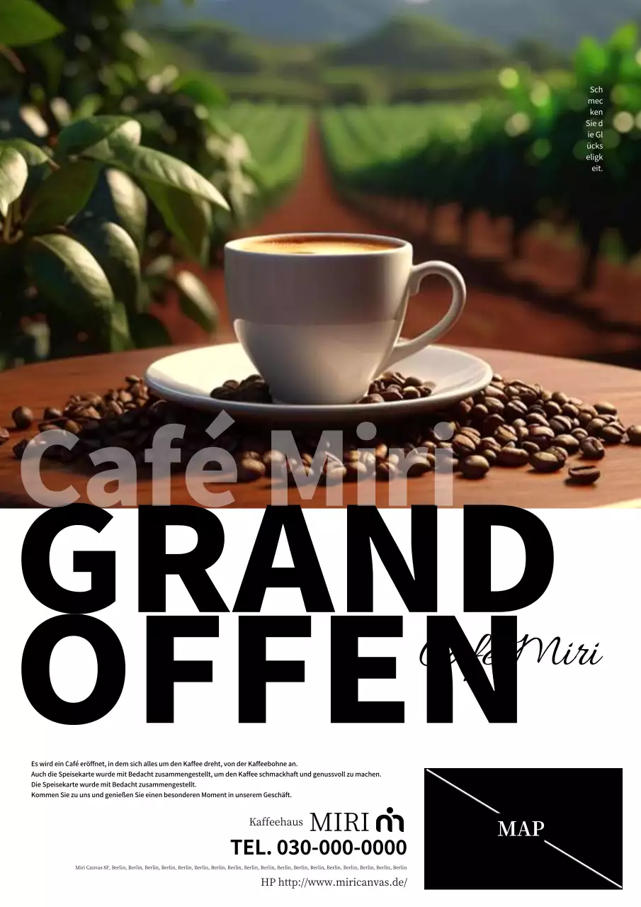 Einfache weiße Cafe-Eröffnungsanzeige