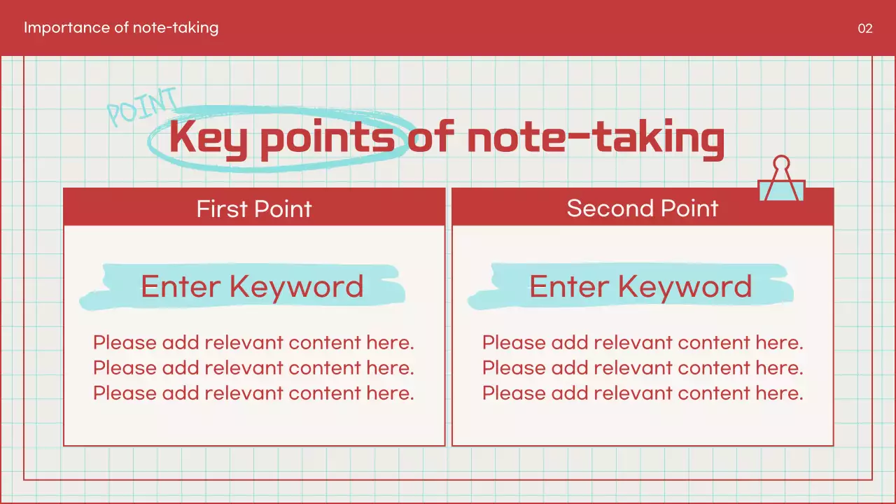 Red Simple Note-Taking Guide Presentation