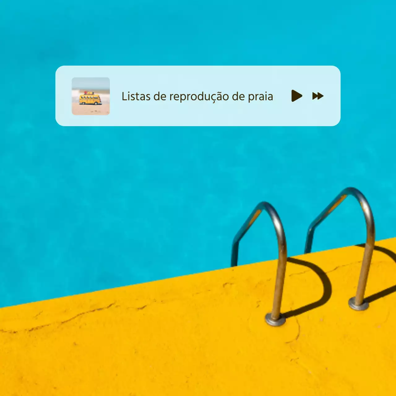 Canção minimalista de viagem de verão para a piscina em azul claro e branco