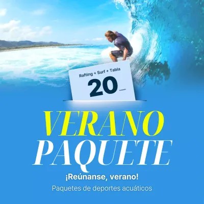 Promueva las clases de deportes acuáticos con acentos azules y amarillos