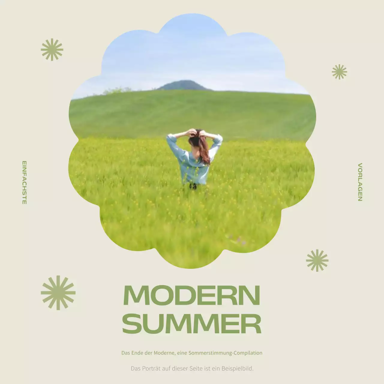 Eine einfache, vom Sommer inspirierte Verkaufsanzeige in Chartreuse und Elfenbein