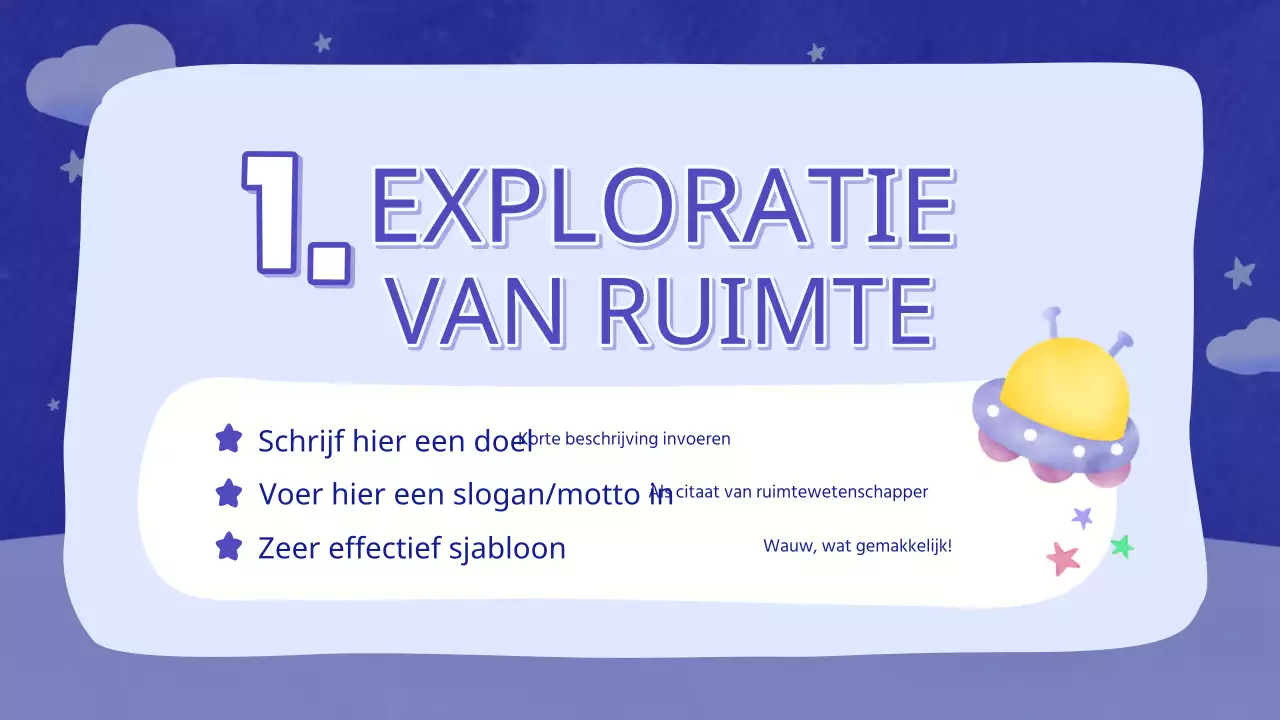 Een leuk educatief hulpmiddel voor ruimtewetenschap van Paars en Geel