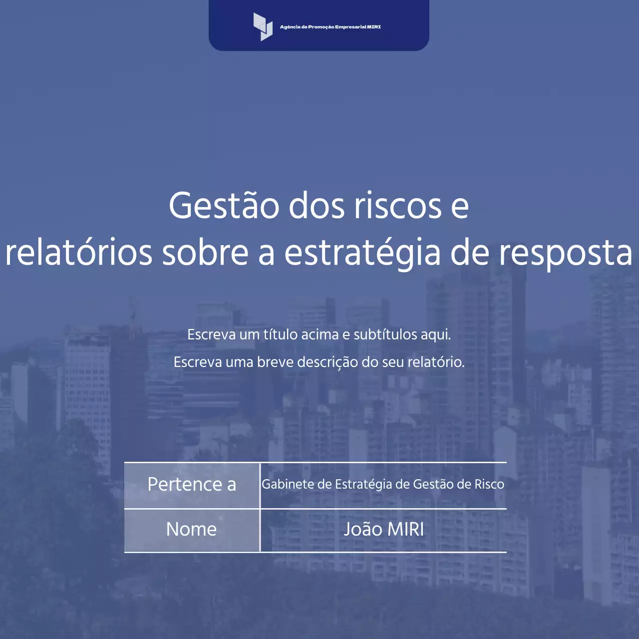 Relatório da estratégia simples de resposta a riscos da Blue