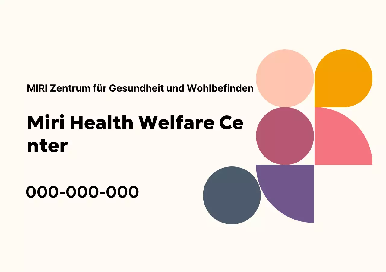 Einfaches Gesundheits- und Wellnesszentrum mit bunten Formen