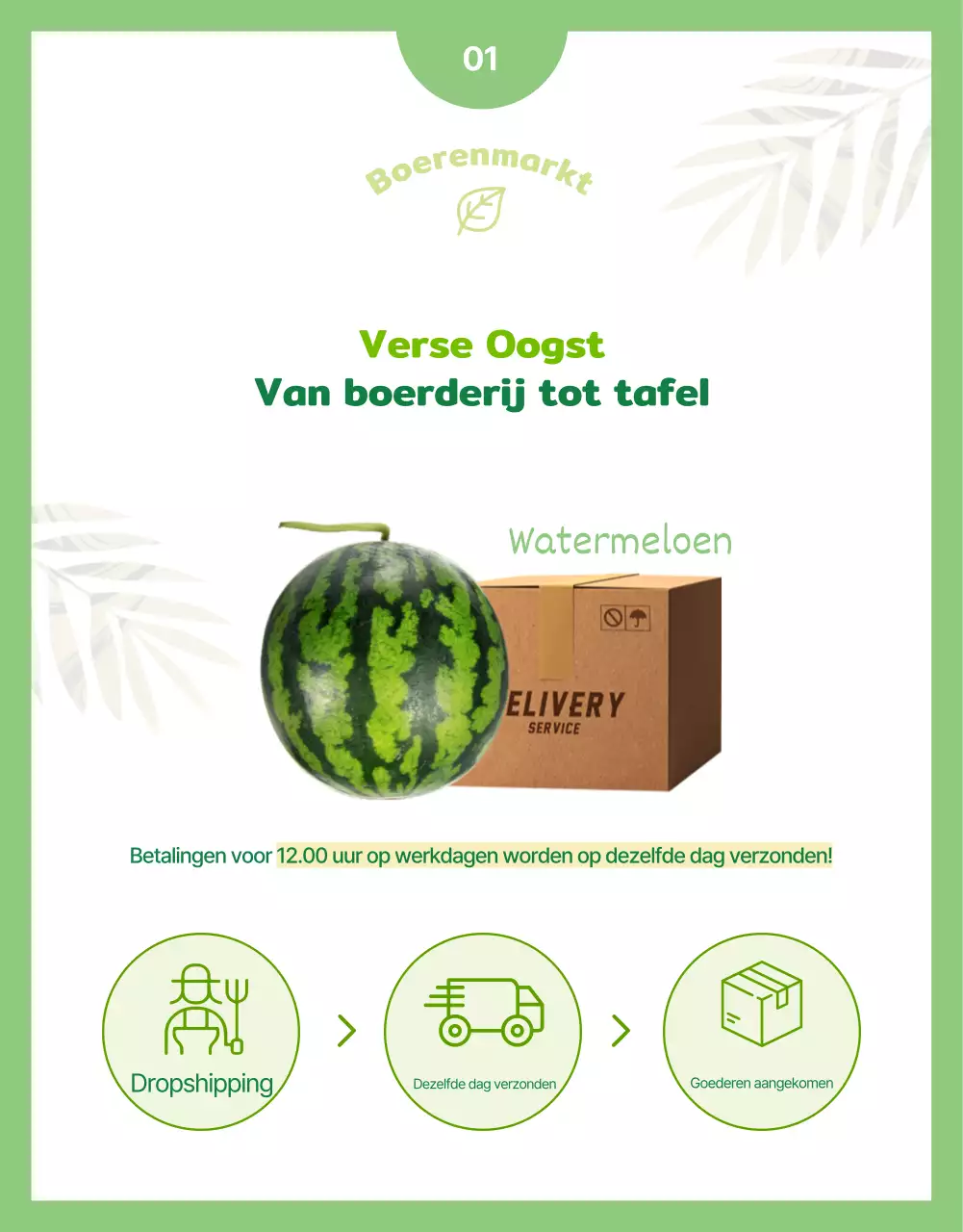 Promoot eenvoudig vers fruit in groene en chartreuse kleuren