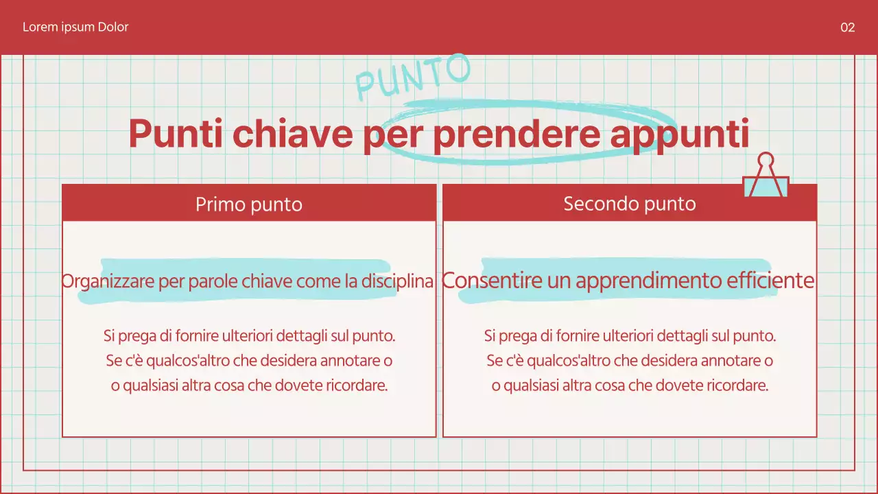 Una guida per prendere semplicemente appunti in azzurro e blu