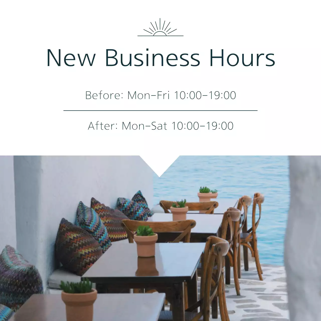 White Minimal Business Notice Social Media Post