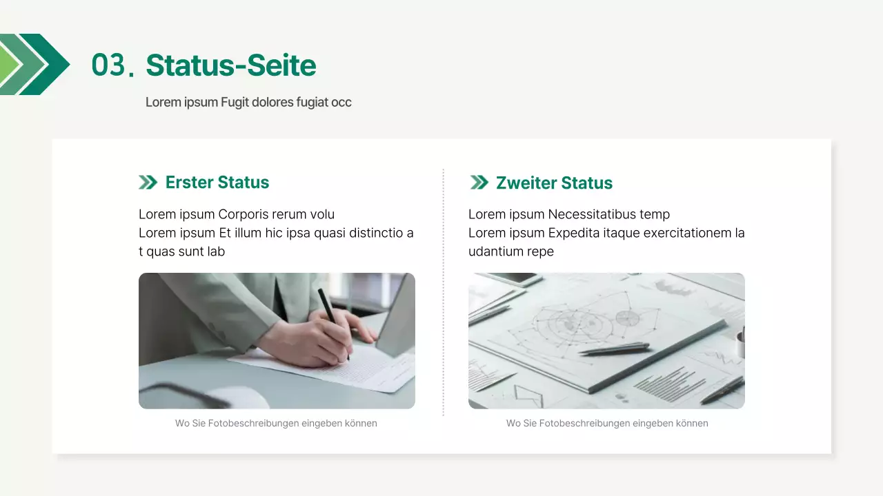 Ein einfacher Unternehmensbericht in Grün