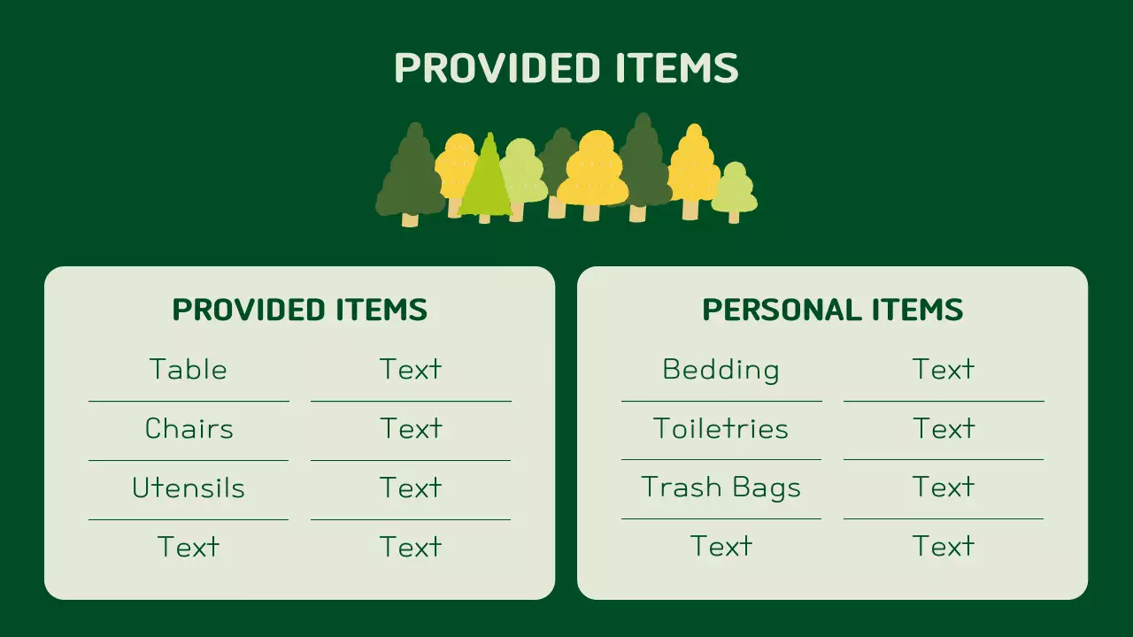 그린 러스틱 캠핑 가이드 프레젠테이션