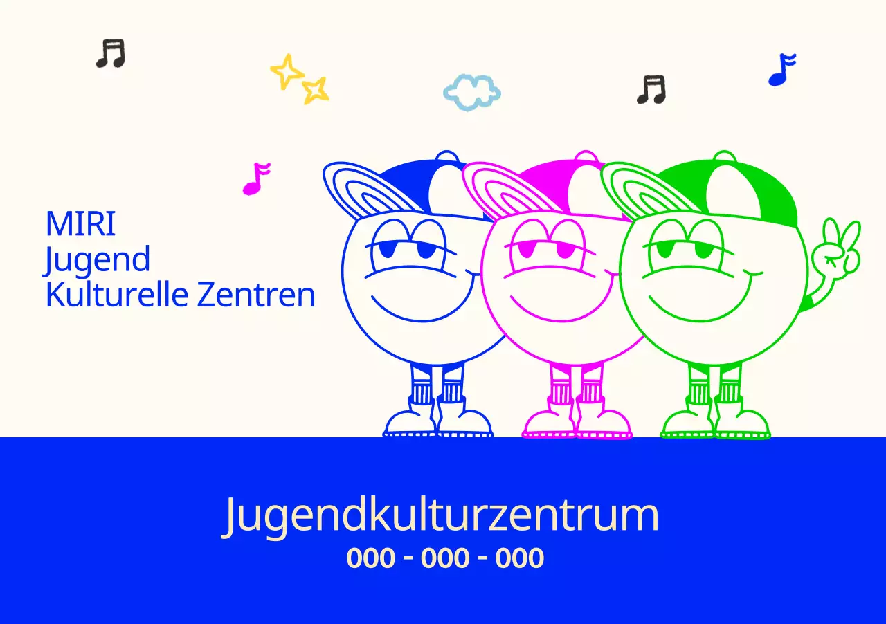Helles und niedliches Jugendkulturzentrum mit Jugendfiguren