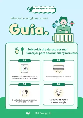 Guía para ahorrar energía en un verano verde y amarillo verdoso