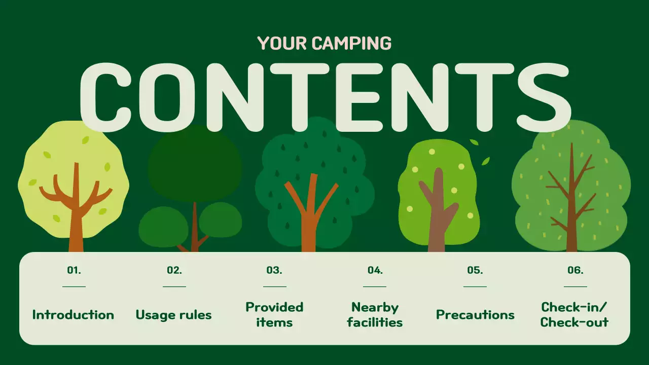 그린 러스틱 캠핑 가이드 프레젠테이션
