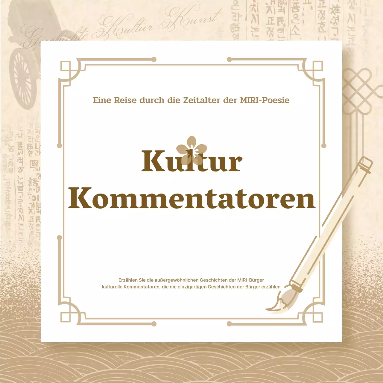 Beige und Braun, traditionelles Ambiente Kulturdolmetscher gesucht