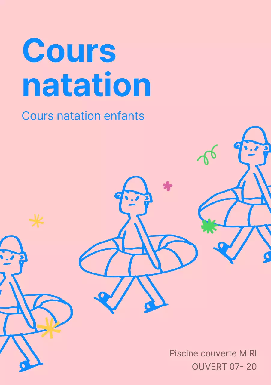 Promouvoir les centres de natation et d'éducation physique bleus et roses pour les enfants