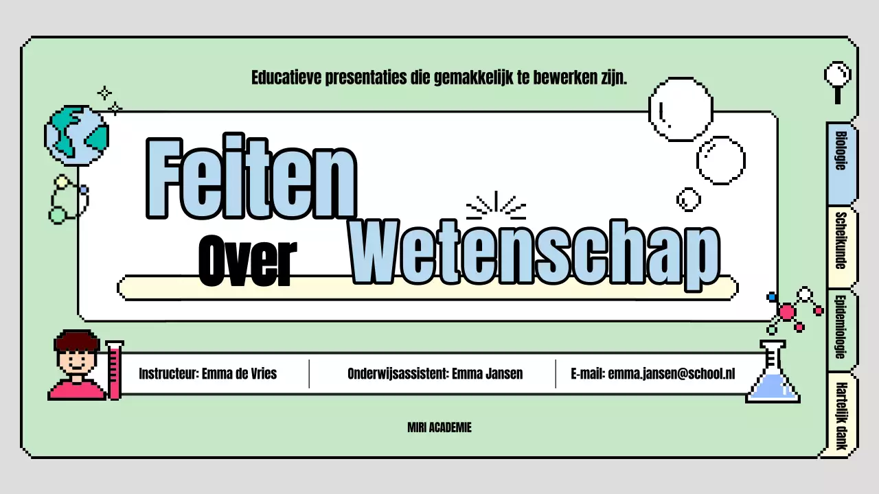 Schattig primair wetenschappelijk lesplan in lichtblauw en lichtgroen