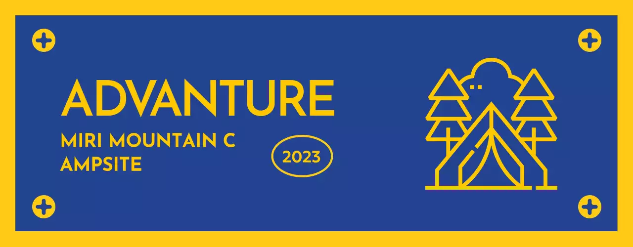 Design with a flag-like camping icon