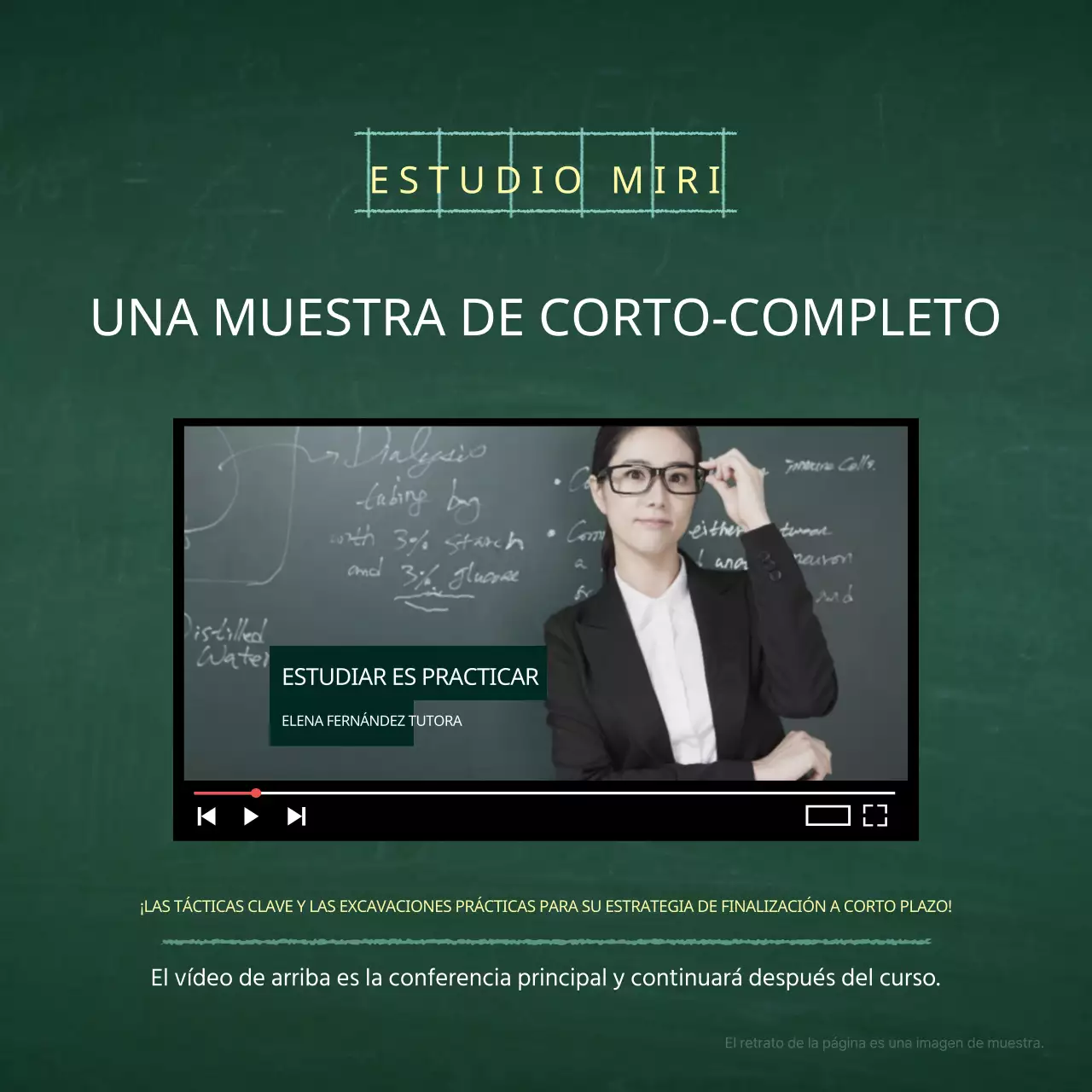 Un sencillo folleto escolar verde y blanco