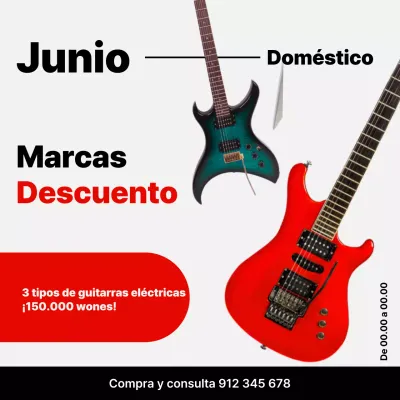 Promover la venta de instrumentos musicales kitsch rojos y negros