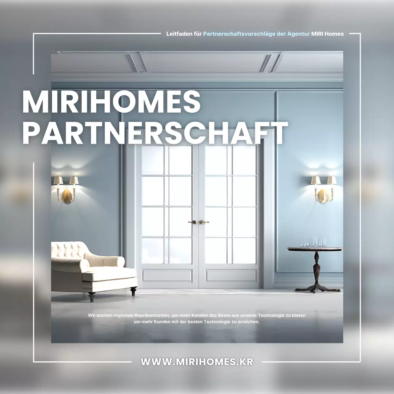 Moderne Agenturwerbung in Hellblau und Grau