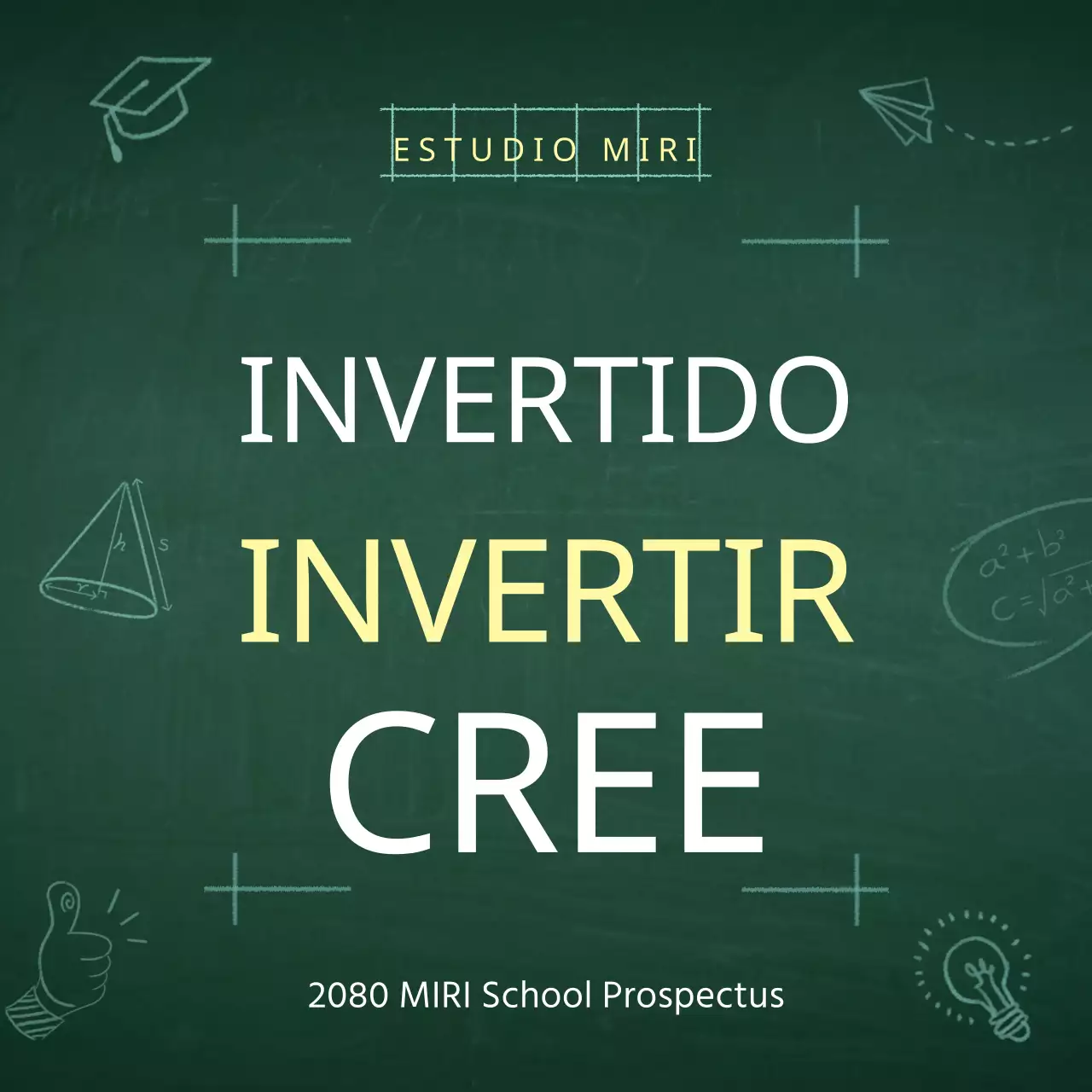 Un sencillo folleto escolar verde y blanco