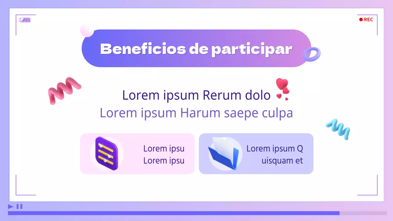 Púrpura y azul, edición de vídeo cibernético para promover clases de superación personal