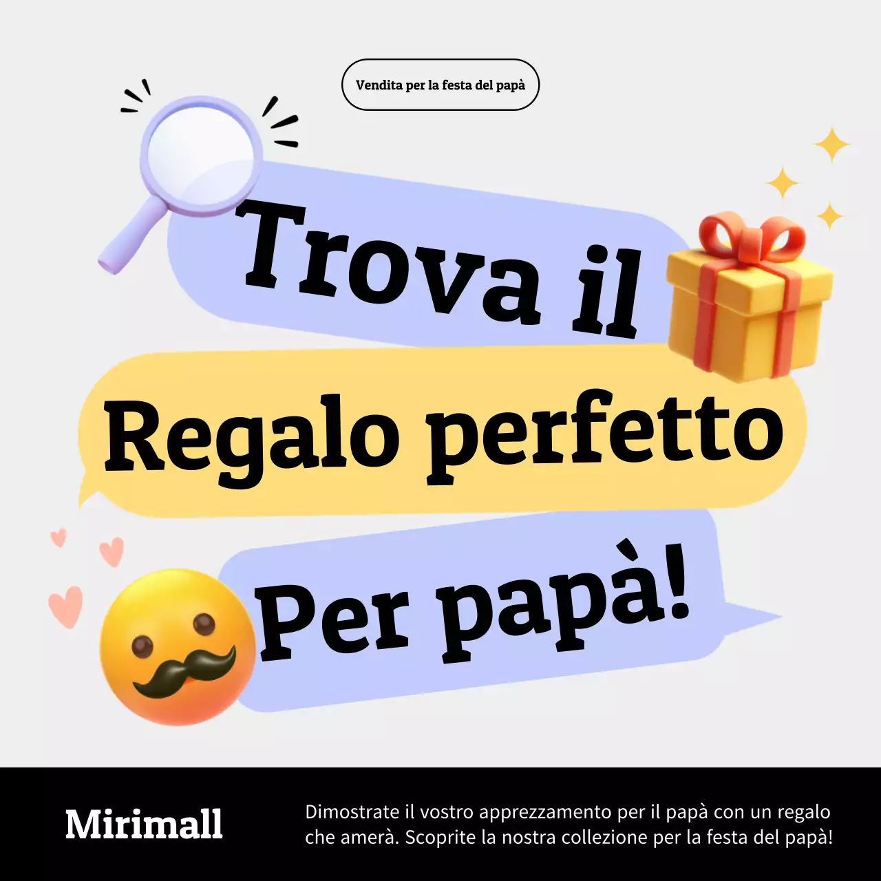 Una vendita semplice per la festa del papà in malva e giallo
