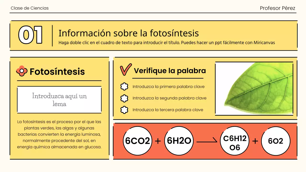 Fotosíntesis en un estallido de naranja y verde