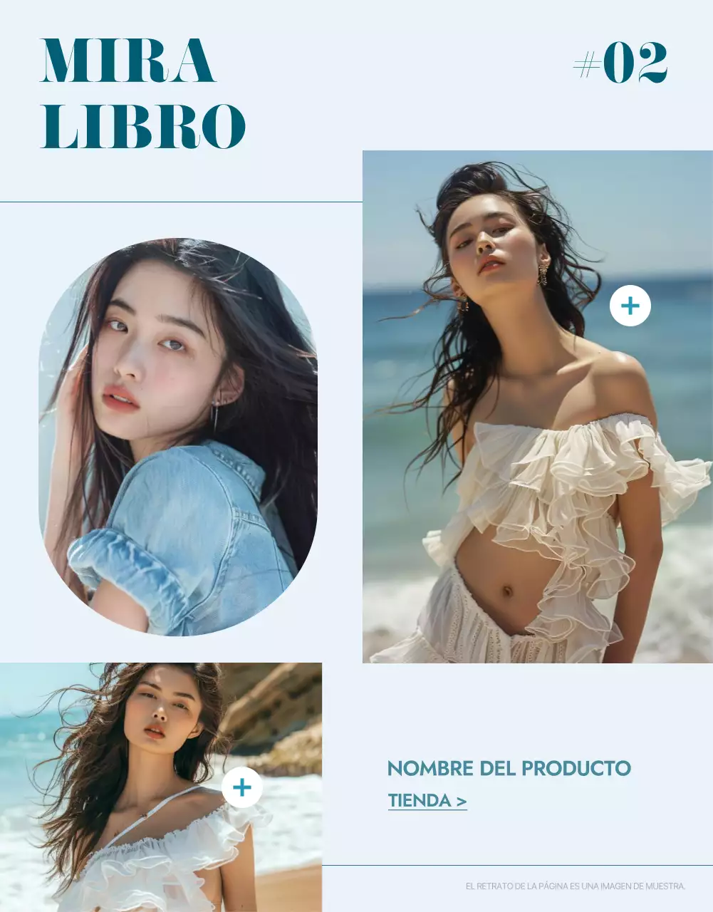 Promueve la moda minimalista de verano en azul y celeste