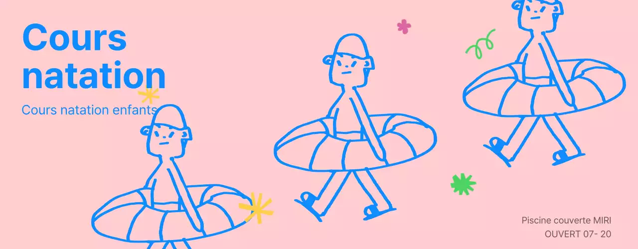 Promouvoir les centres de natation et d'éducation physique bleus et roses pour les enfants