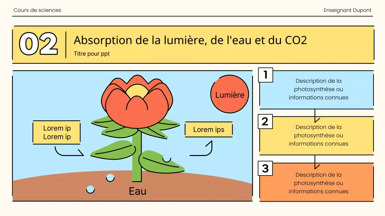 La photosynthèse dans une explosion d'orange et de vert