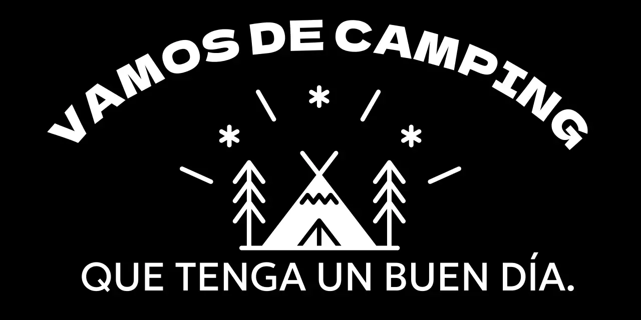 Camping alegre y luminoso con ilustraciones de campamentos