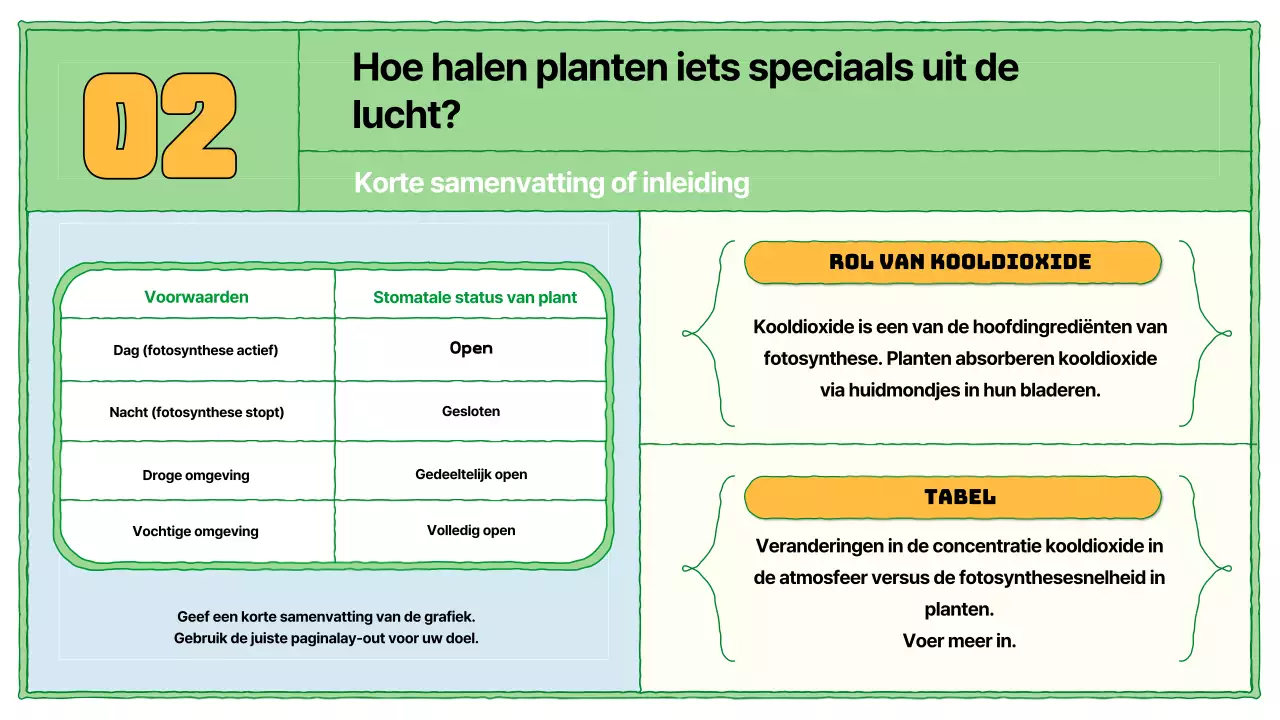 Fotosynthese leermiddelen in chartreuse en lichtblauw